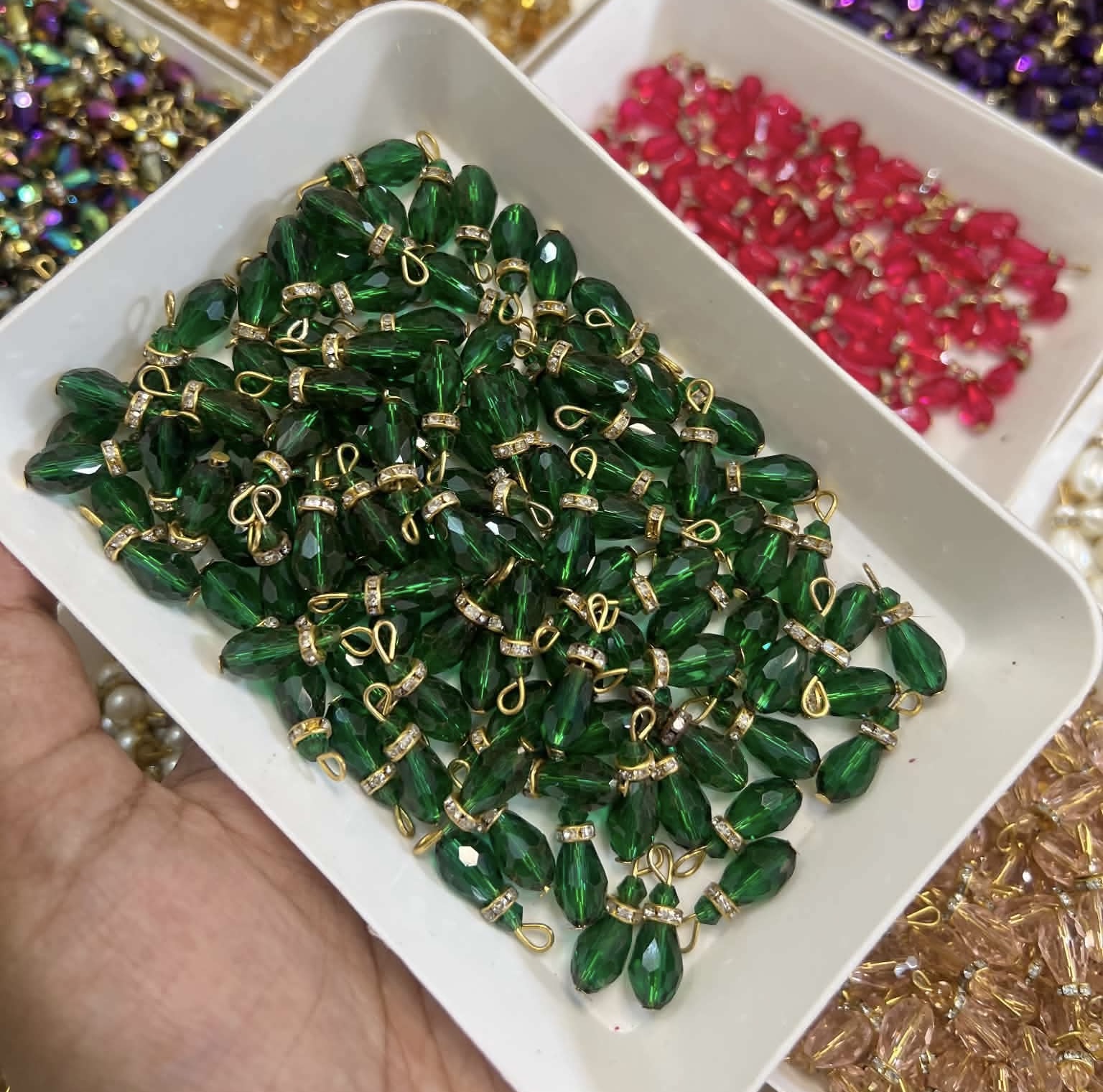 Crystal Tarsel Green  10 pcs