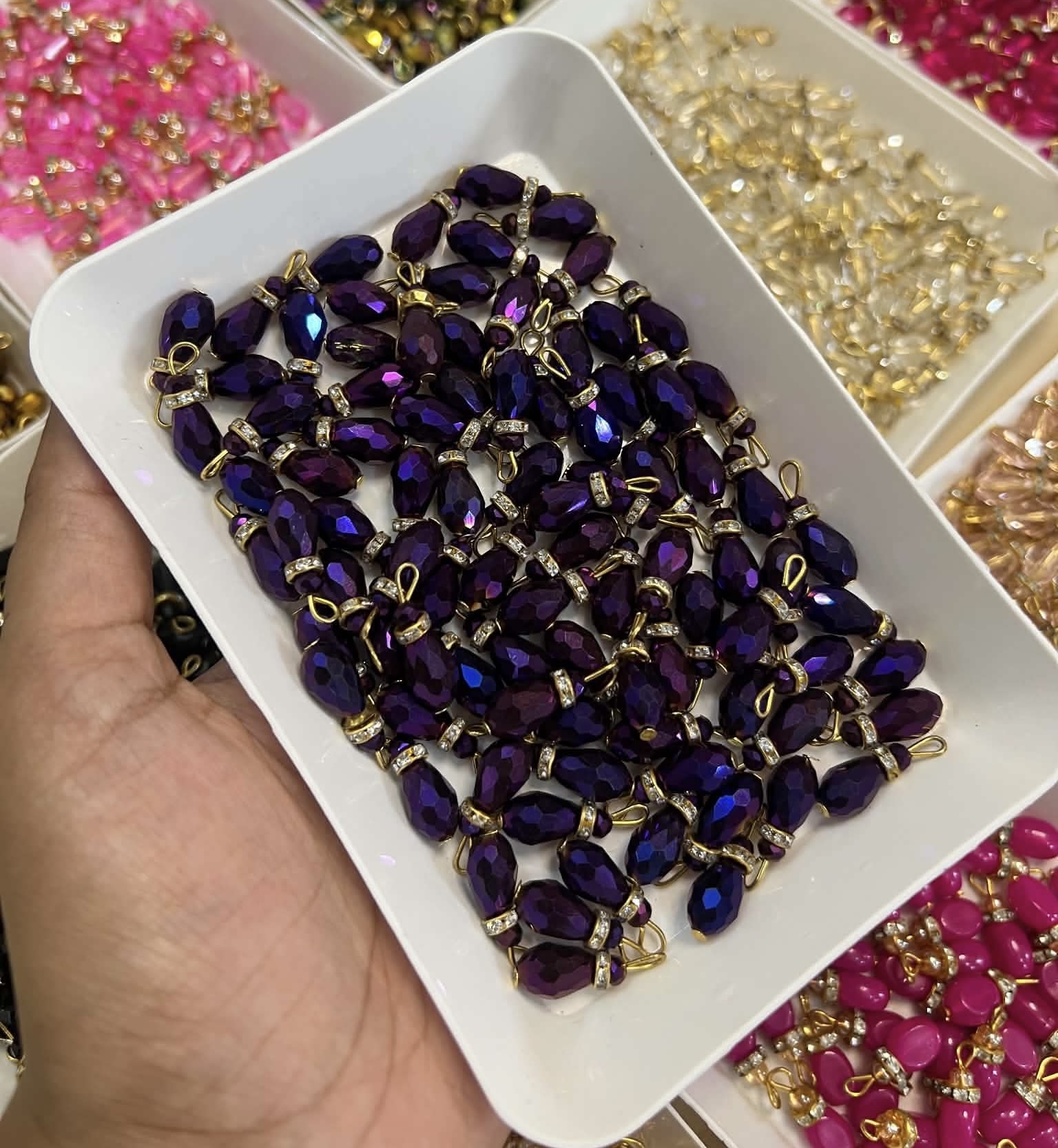 Crystal Tarsel purple 10 pcs