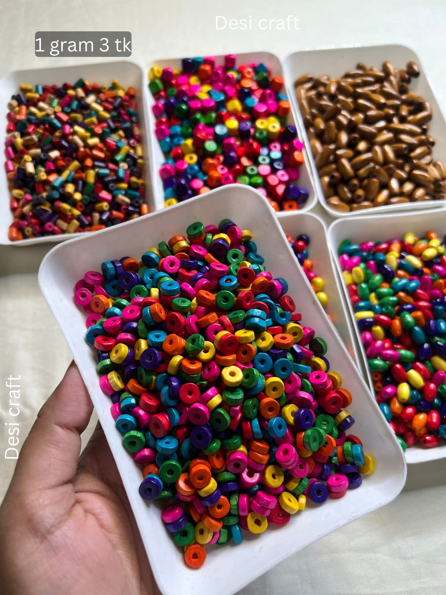Wooden beads half round