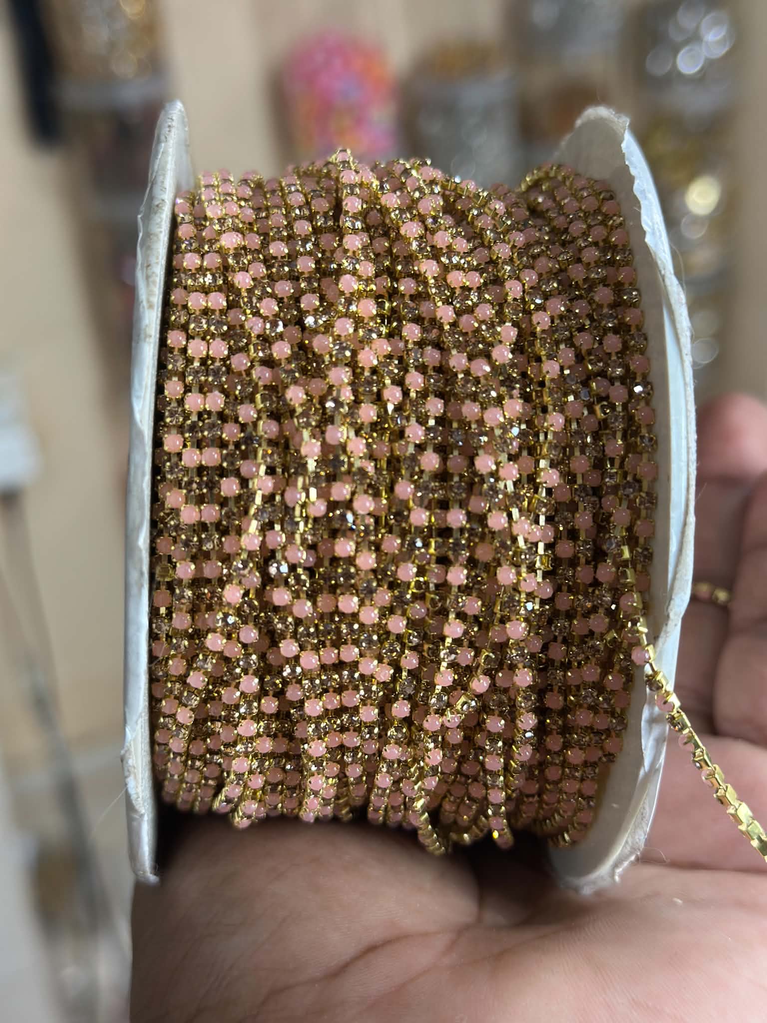 Stone chain pink color