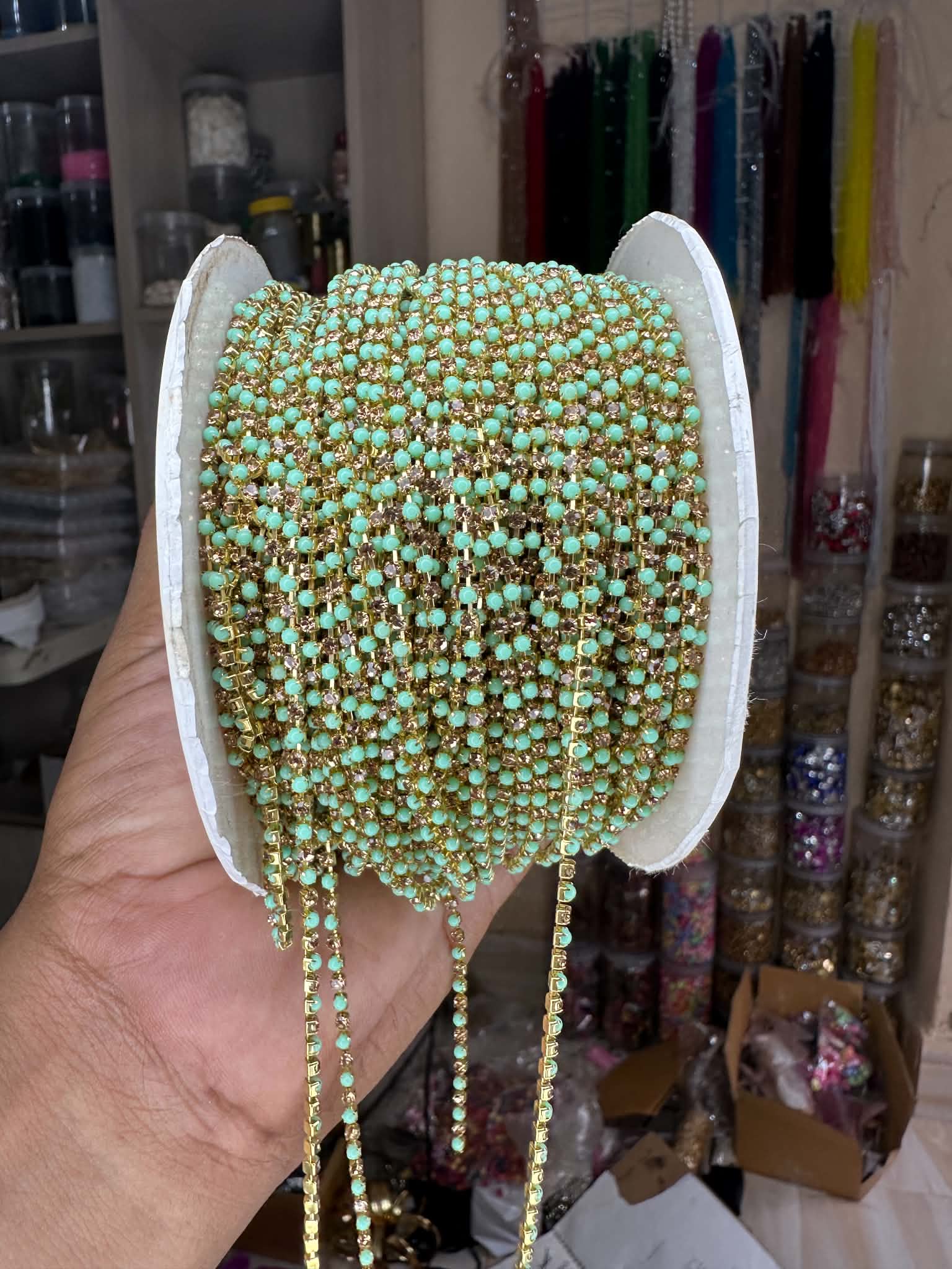 Stone chain green color