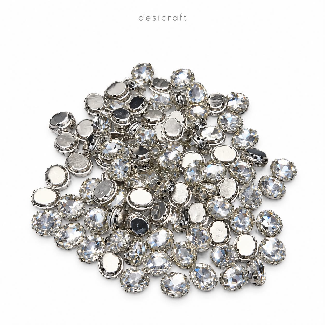 Oval Shape Stone-White