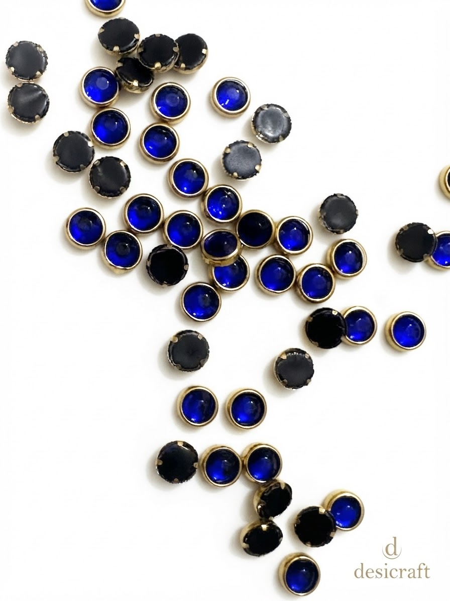 Round blue  kundon