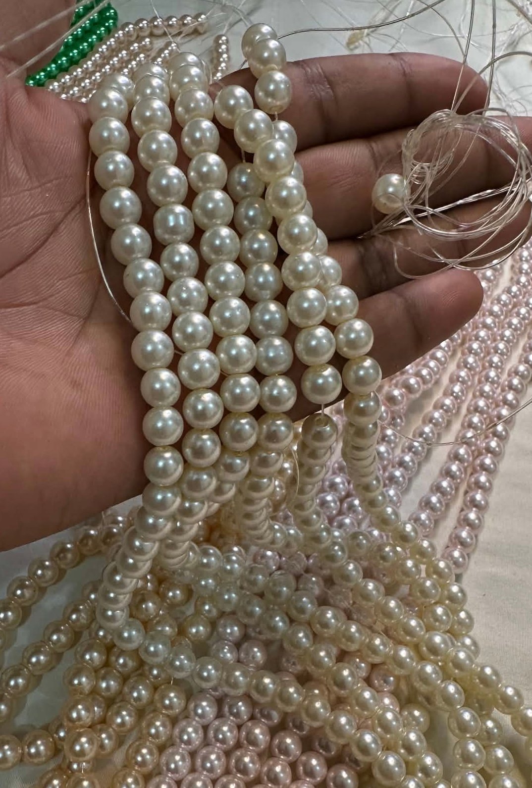 Cream pearl  line