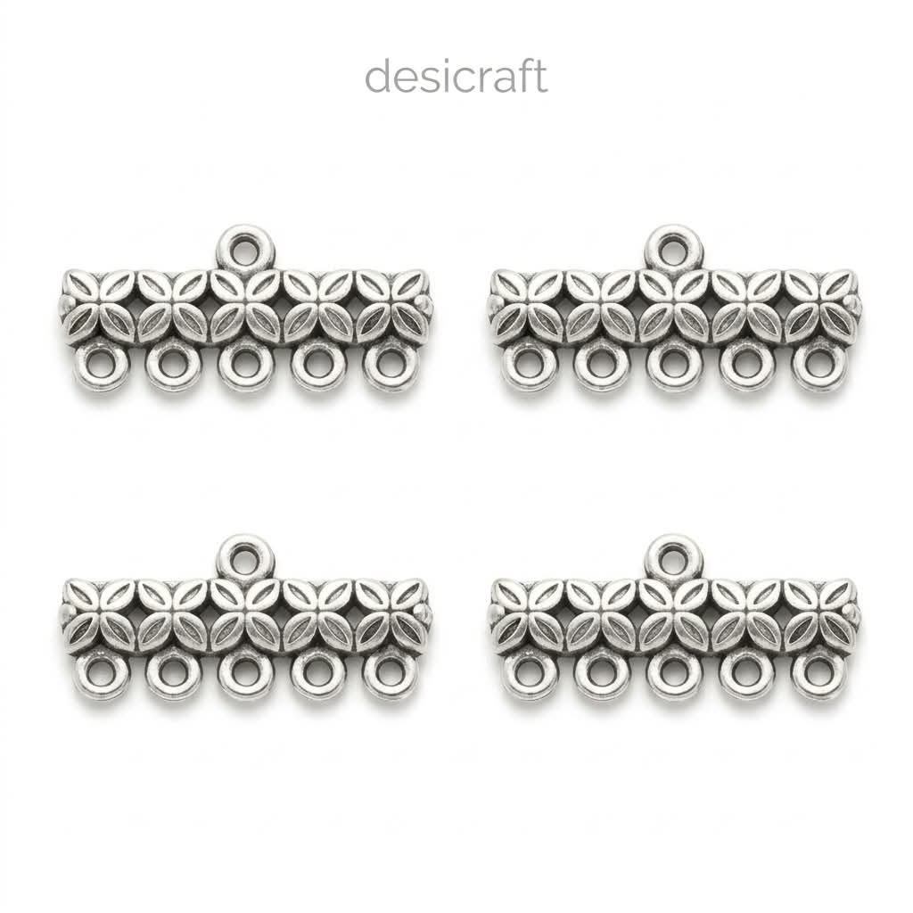 5 hole silver  metal connector