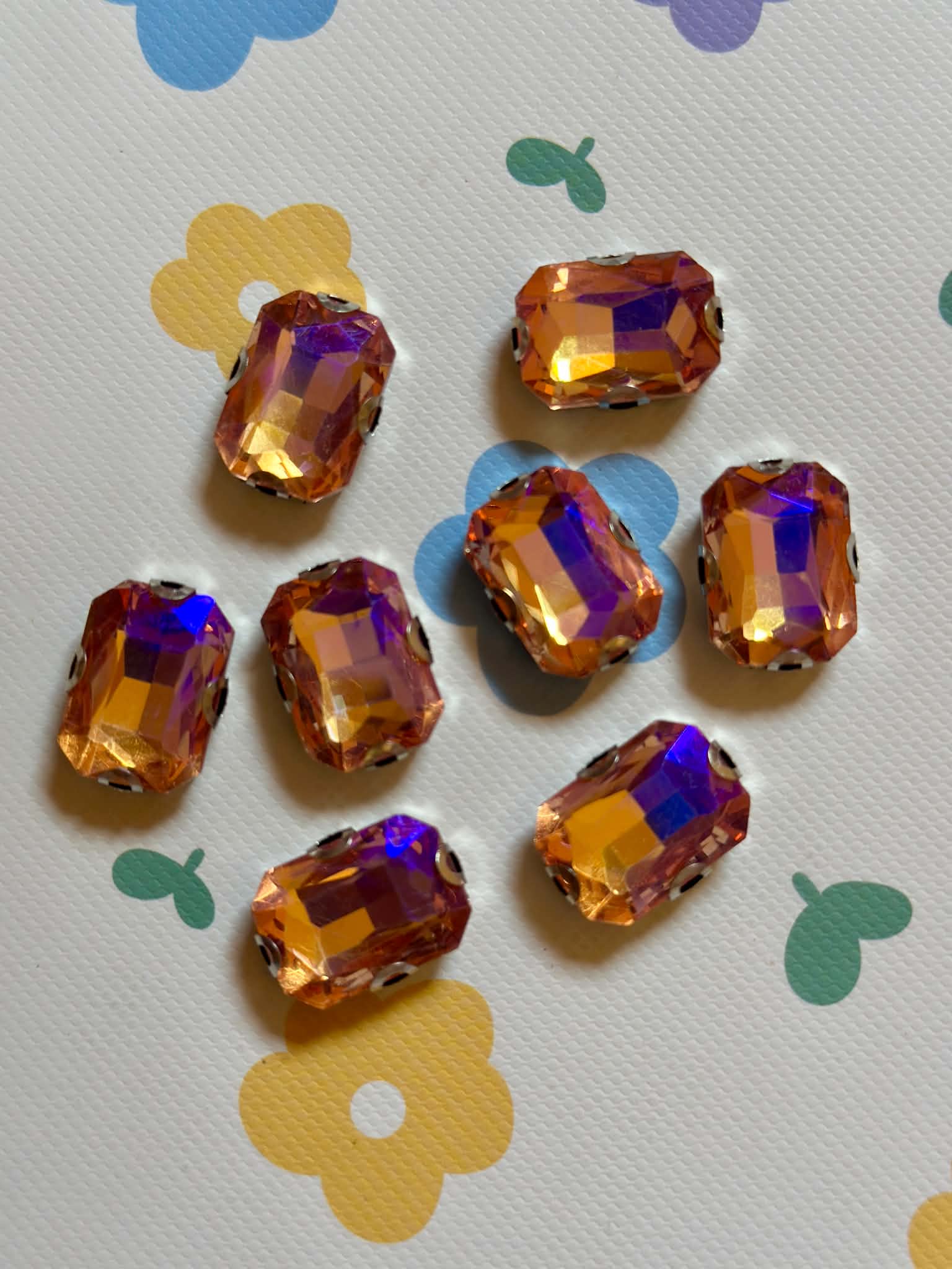 Stone multi golden 1 pcs